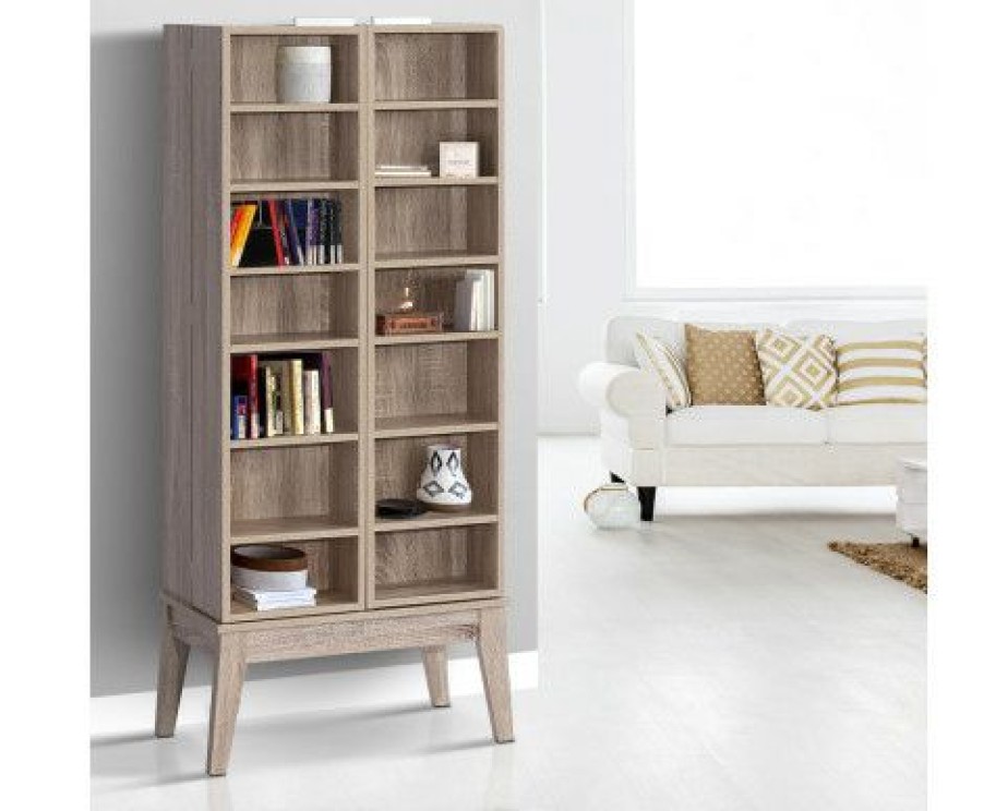 Furnishings * | Home Office Design Media Storage Display Shelf Oak Shop