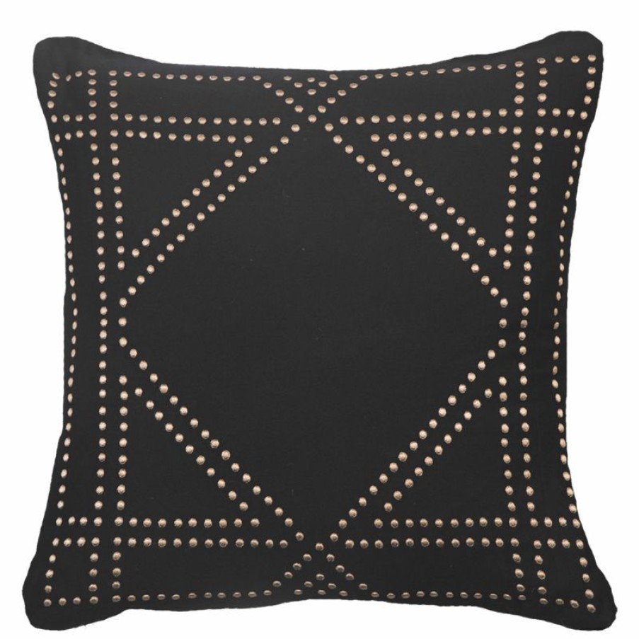 Furnishings * | Bandhini Dot Frame Black Cushion 55X55Cm Store