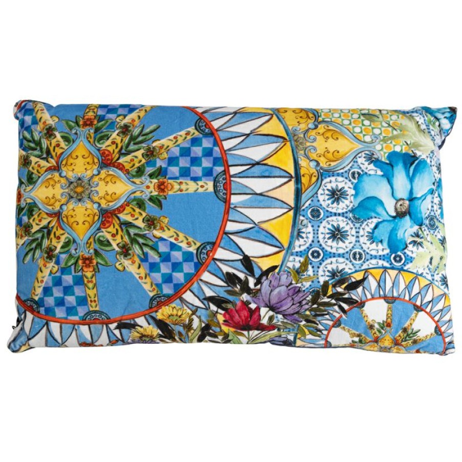 Furnishings * | Baci Milano Ocean Rectangular Velvet/Linen Cushion 50X30Cm Best Quality