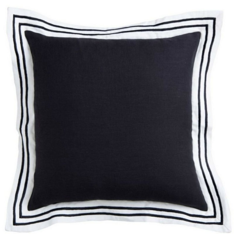 Furnishings * | Paloma Linen Milano Black 50X50Cm Excellent Quality