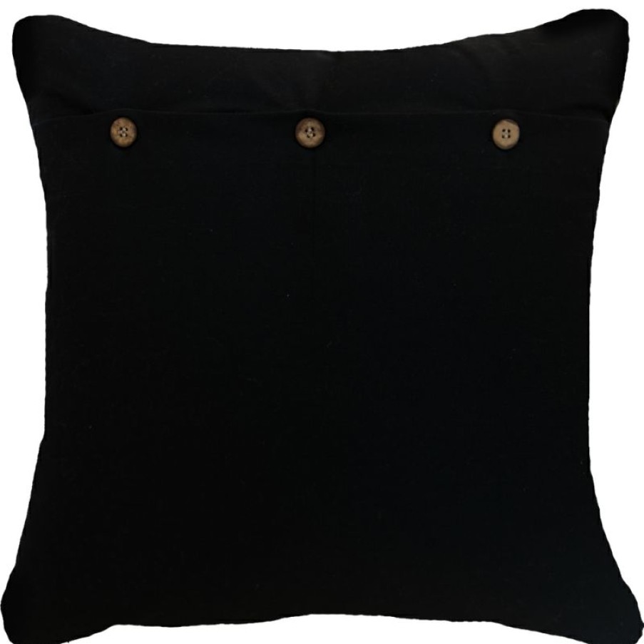 Furnishings * | Bandhini Bone Lily Pad Black Cushion 55X55Cm Top Selling