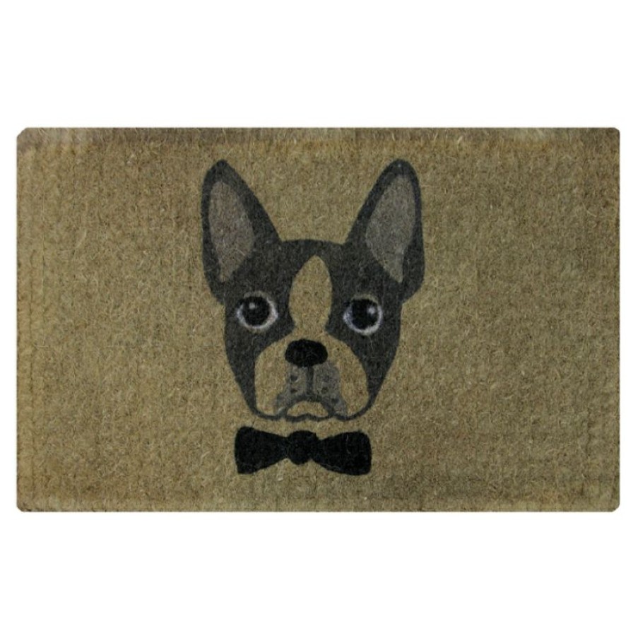 Furnishings * | Doormat Designs Bow Tie French Bulldog Coir Doormat 75Cm Store