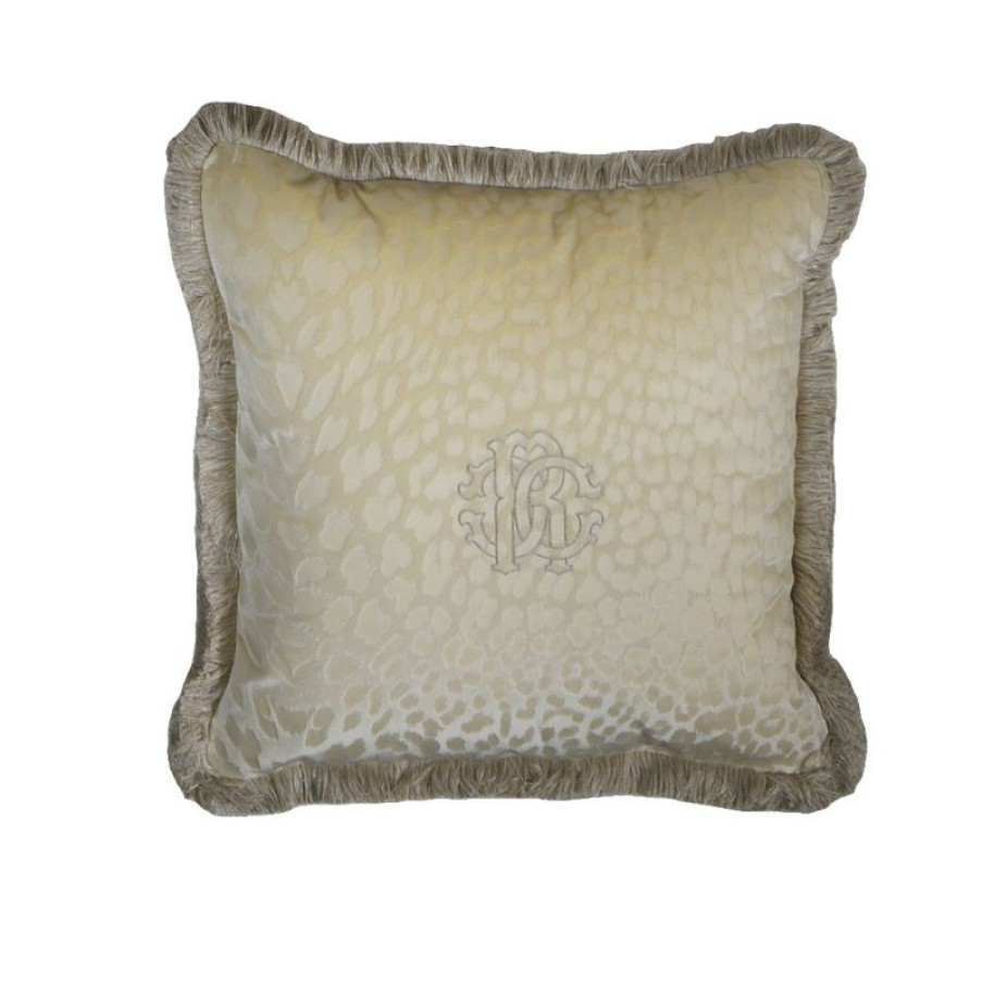 Furnishings * | Roberto Cavalli Monogram Cushion Dove Grey 40X40Cm Clearance