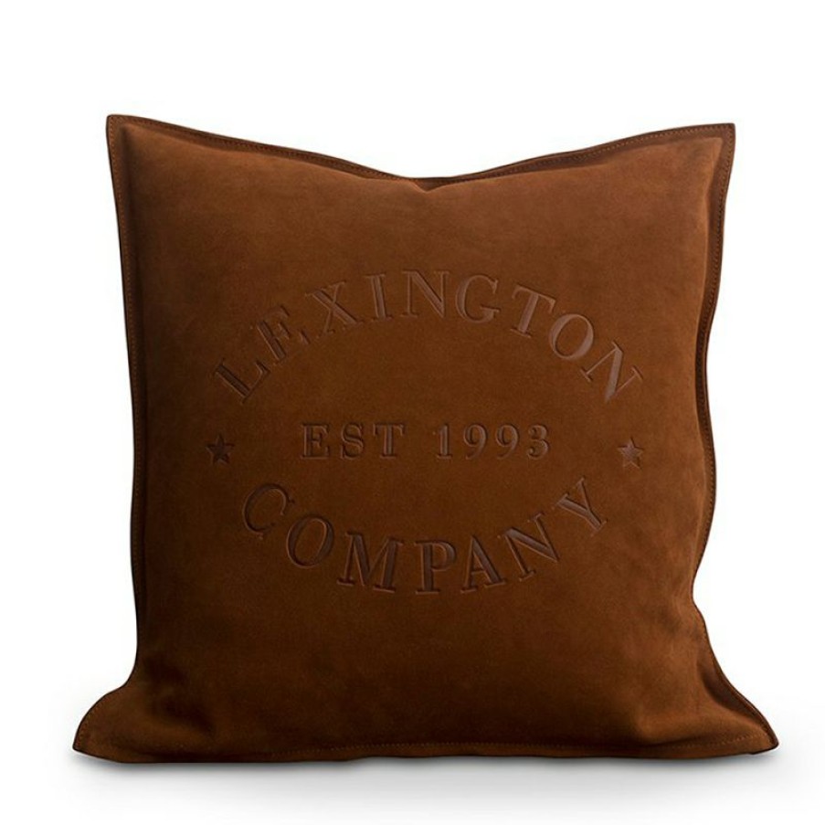 Furnishings * | Lexington Suede Lexington Logo Sham Rust 50X50Cm New Arrivals