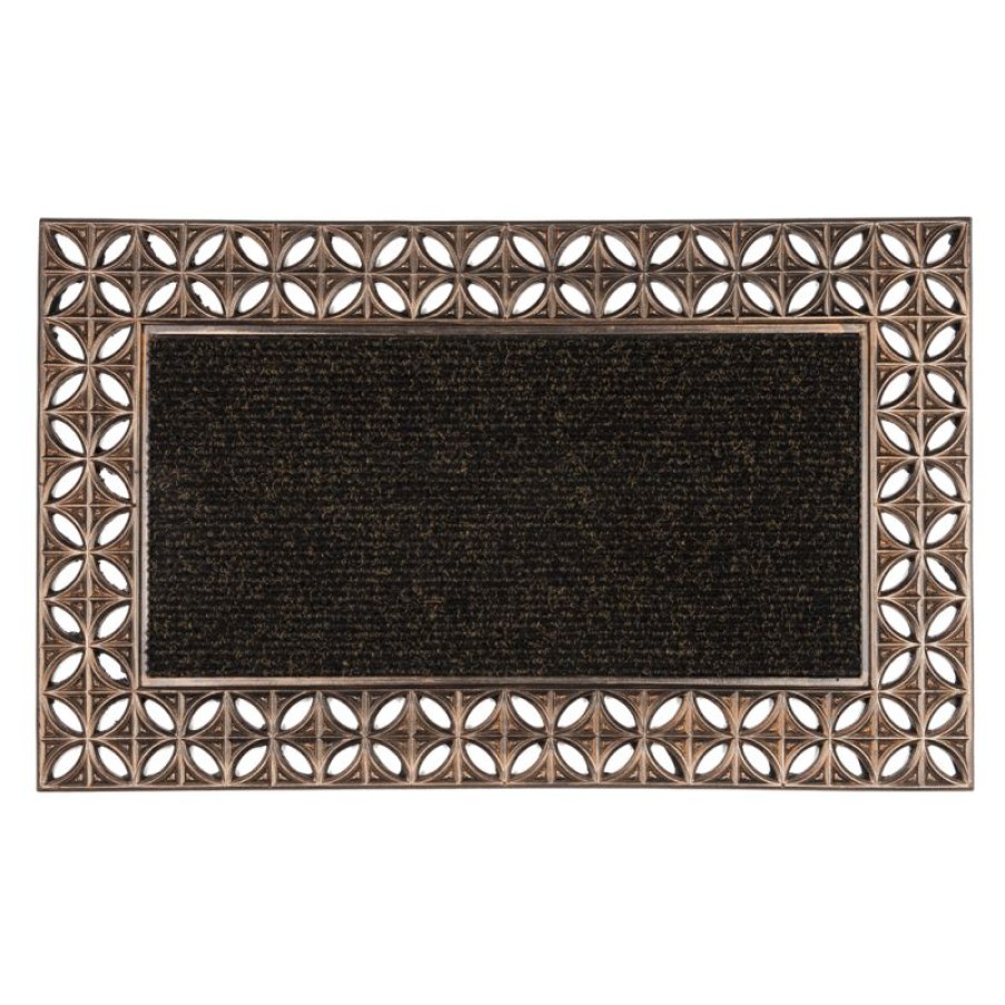 Furnishings * | Kenware Zante Floral Gold Doormat At Low Price