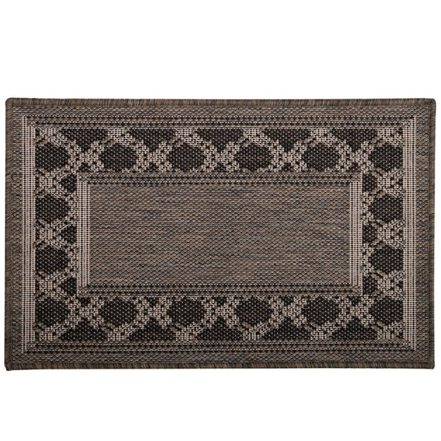 Furnishings * | Kenware Caprice Black & Grey Doormat 45X75Cm Clearance