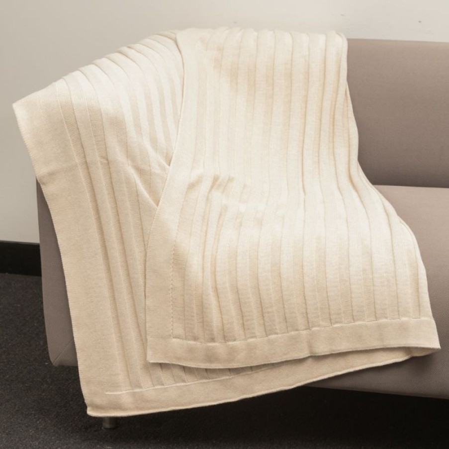 Furnishings * | Bemboka Pure Soft Combed Cotton Throw Flat Rib Sand Opening Sales