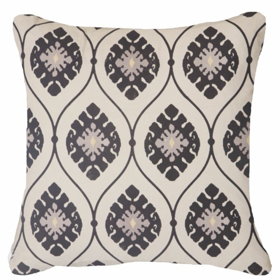 Furnishings * | Bandhini Inner Ikat Repeat Black Cushion 55X55Cm Affordable Price