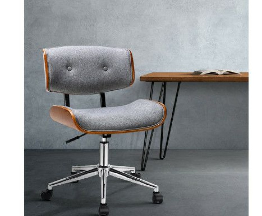 Furnishings * | Home Office Design Office Chair Fabric Bentwood Grey Top Selling