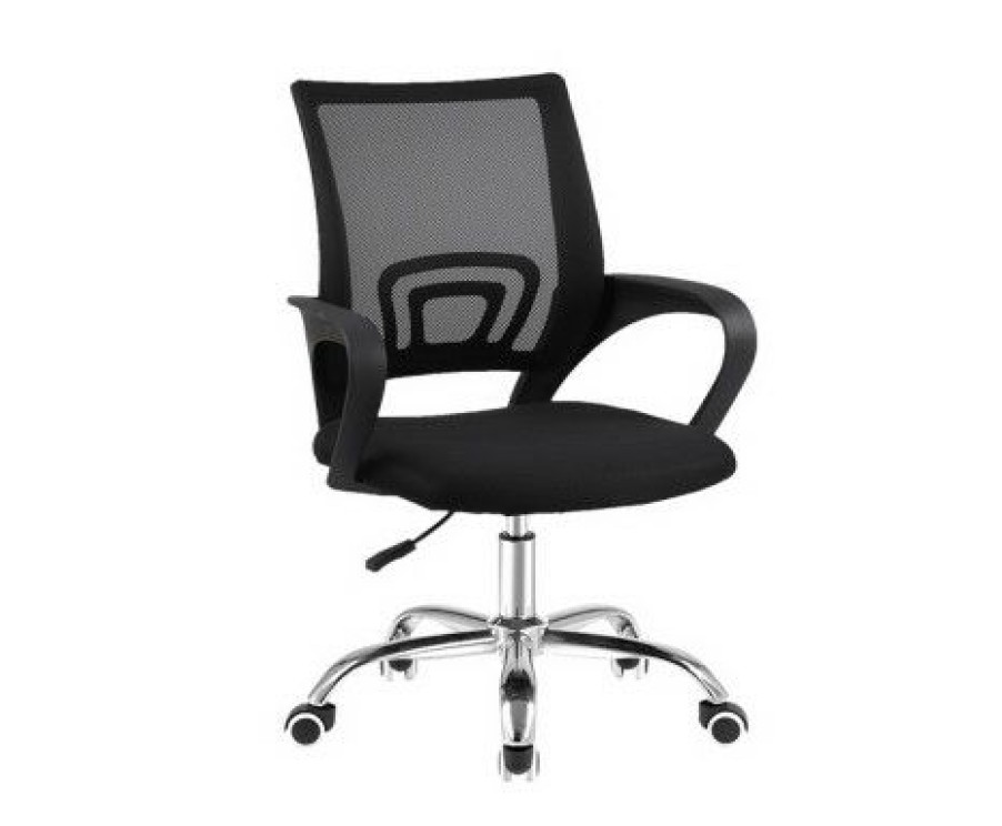 Furnishings * | Home Office Design Mesh Chair Mid Back Black Simple Drawing