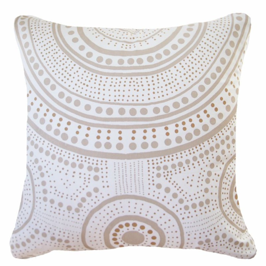 Furnishings * | Bandhini Dreamtime Dot Rainbow Natural Cushion 55X55Cm Excellent