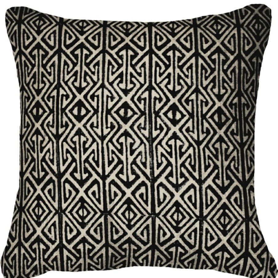 Furnishings * | Bandhini Arrow Print Black Cushion 55X55Cm Online Store