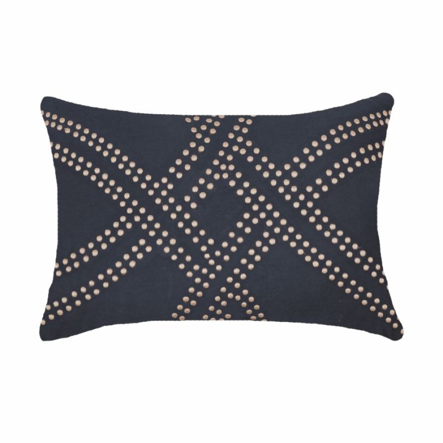 Furnishings * | Bandhini Dot Polar Navy Lumber Cushion 35X55Cm Online Store