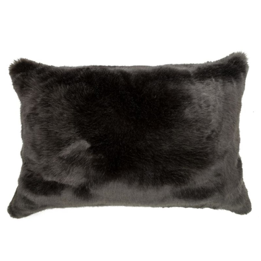 Furnishings * | Evelyne Prelonge Faux Fur Cushion Anthracite Grey 40X60Cm Opening Sales