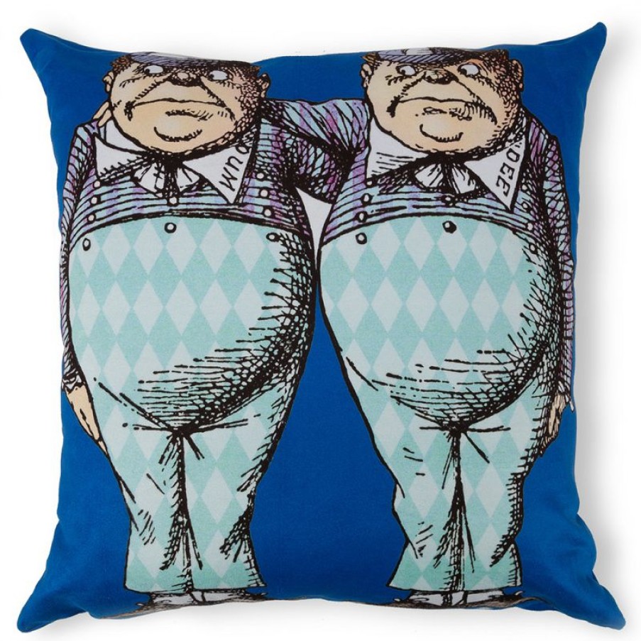 Furnishings * | Mrs Moore Alice In Wonderland Tweedles Cushion Affordable Price