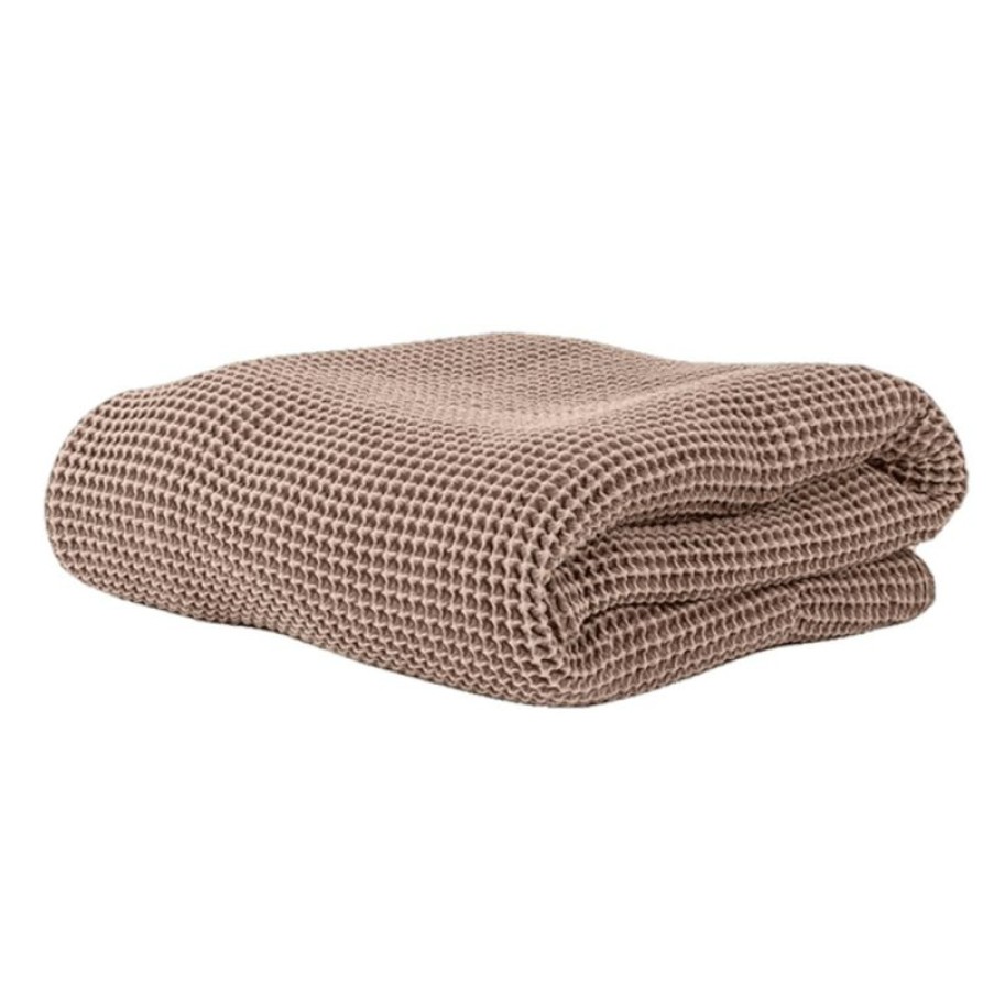 Furnishings * | Papaya Claude Fleece Waffle Throw Blush 130X170Cm Opening Sales