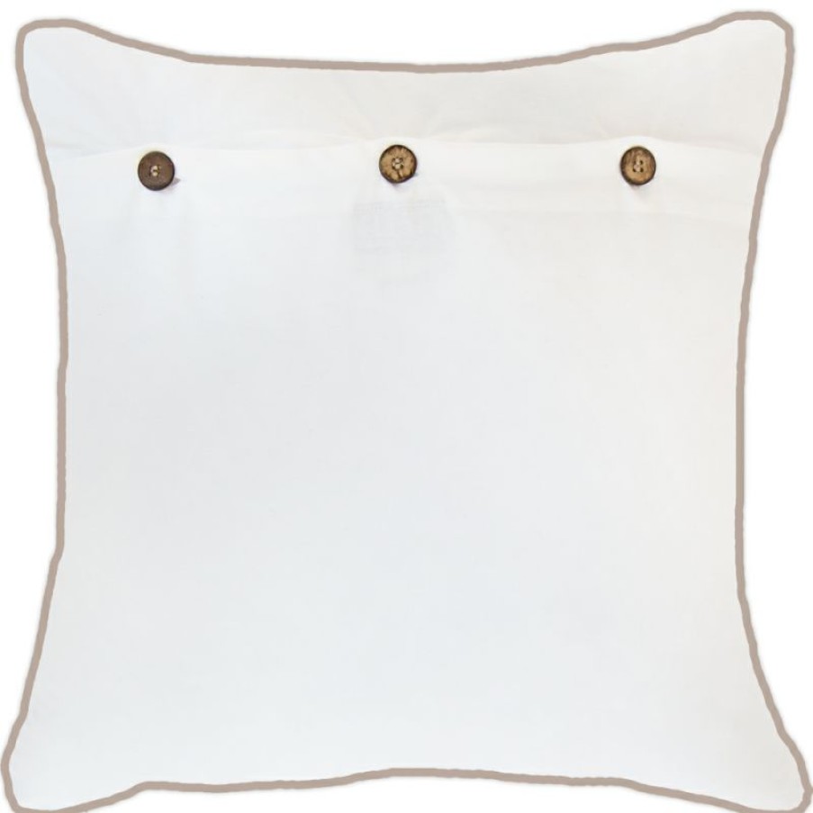 Furnishings * | Bandhini Inter Hexagon Scroll Sash White Cushion 55X55Cm Online Store