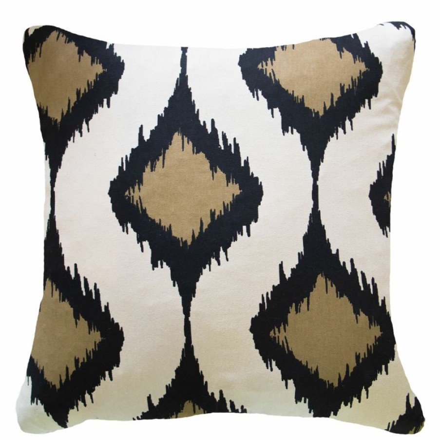 Furnishings * | Bandhini Inner Ikat Cluster Black Cushion 55X55Cm At Low Price